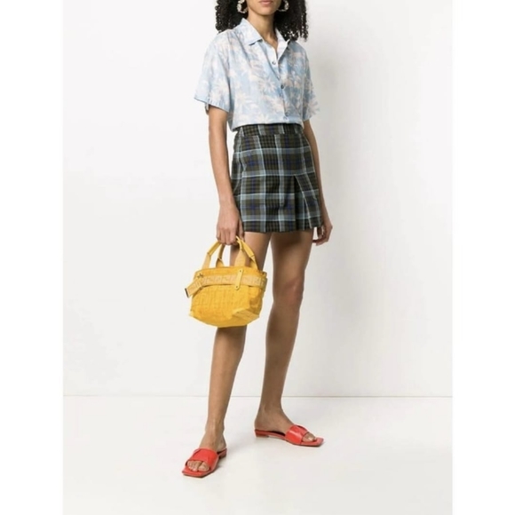 Authentic FENDI Zucca Zip Code Shoulder Yellow Bag - Picture 3 of 12